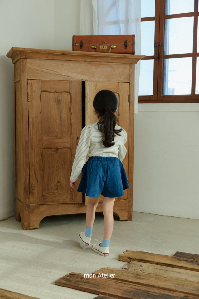 Culotte Denim Pants by Mon Atelier for Child - view 5