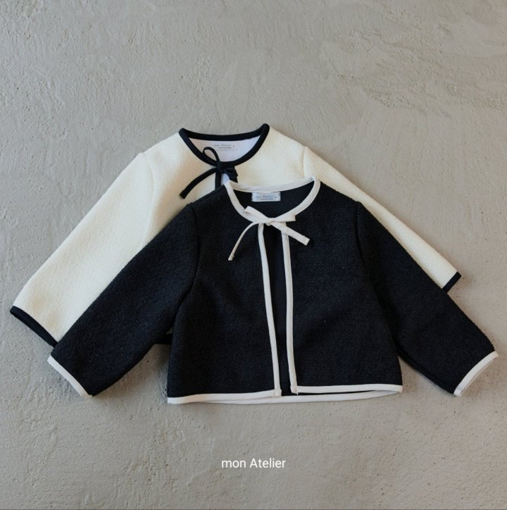 Mon Atelier - Korean Children Fashion - #prettylittlegirls - Ribbon Contrast Jacket - 12