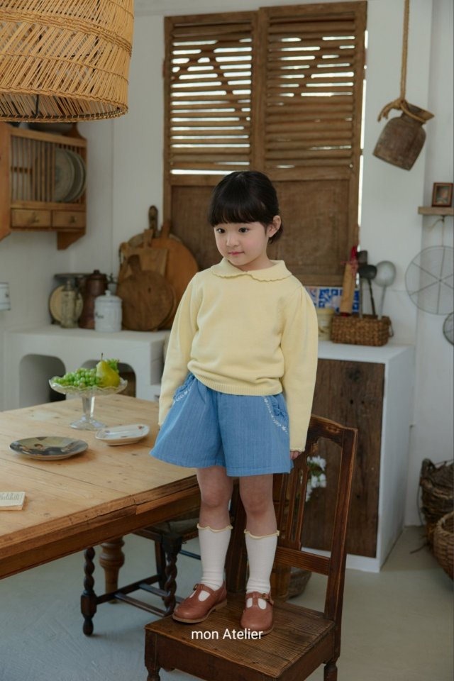 Culotte Denim Pants by Mon Atelier for Child - view 8