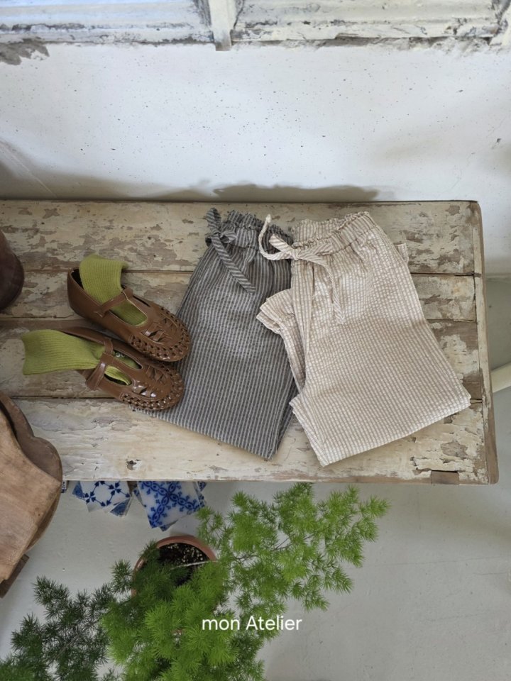 Stripe Frill Pants by Mon Atelier for Child - view 3