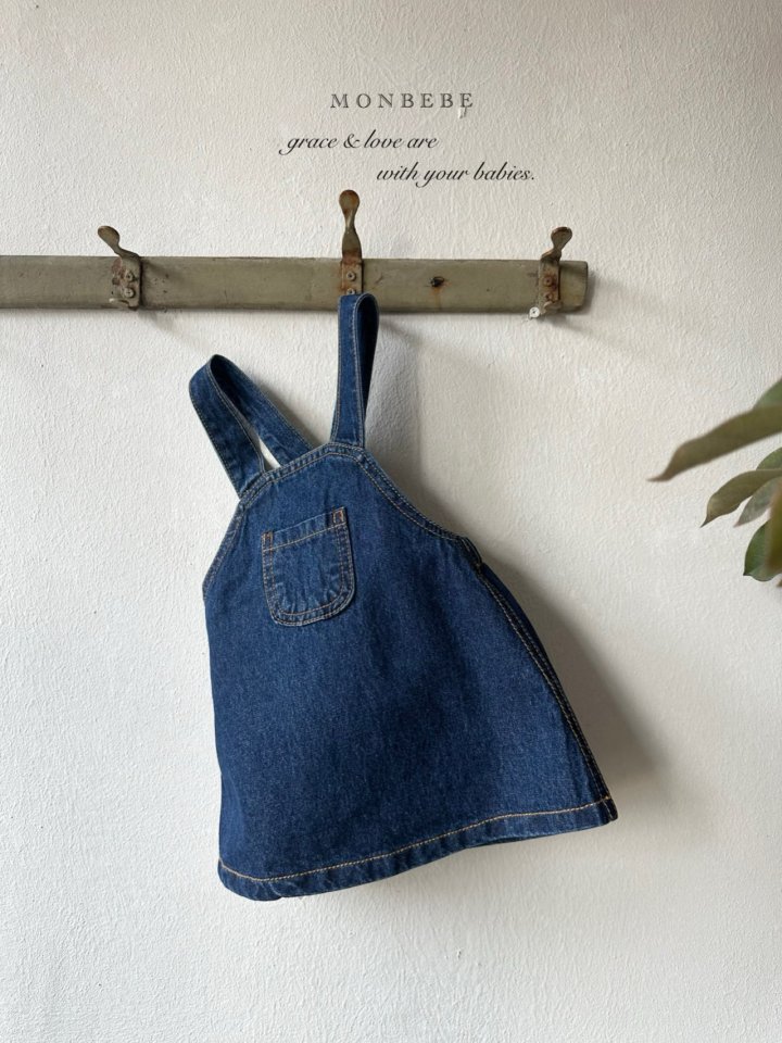 Monbebe - Korean Baby Fashion - #babyboutique - Bongbong Denim Overall Skirt