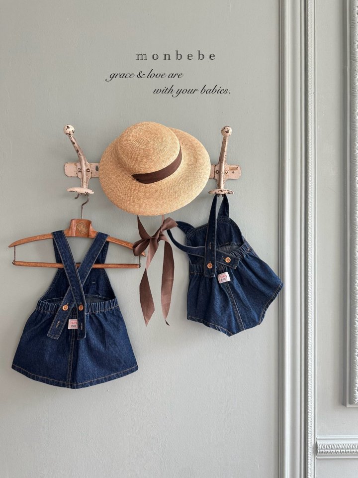 Monbebe - Korean Baby Fashion - #babyboutiqueclothing - Bongbong Denim Overall Skirt - 2