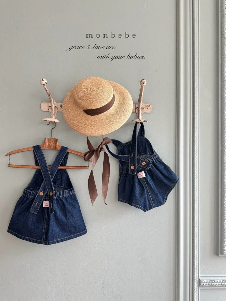 Monbebe - Korean Baby Fashion - #babylifestyle - Bongbong Denim Overall Pants - 6