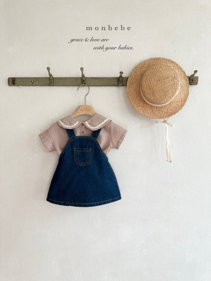 Monbebe - Korean Baby Fashion - #babyoninstagram - Bongbong Denim Overall Skirt - 8