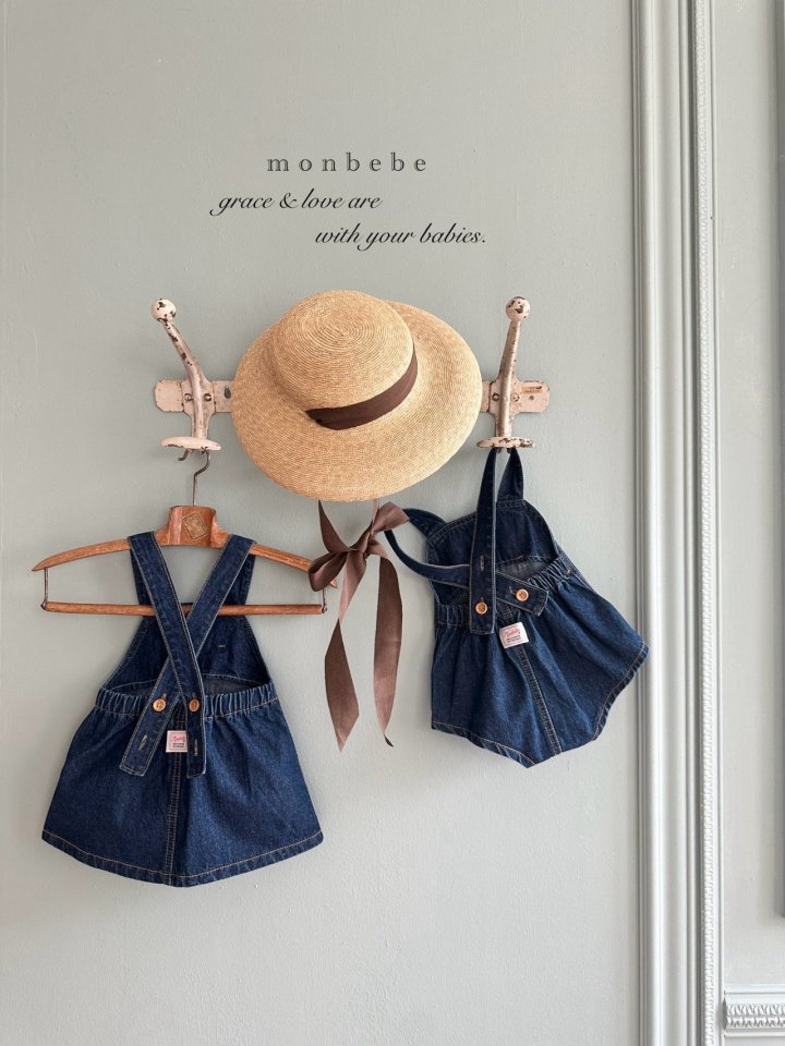 Monbebe - Korean Baby Fashion - #babyootd - Bongbong Denim Overall Pants - 8