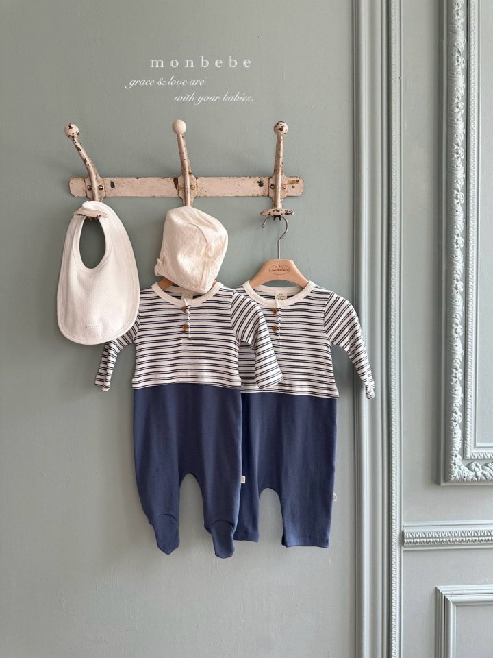 Monbebe - Korean Baby Fashion - #babywear - Stripe Two-Tone Suit - 3