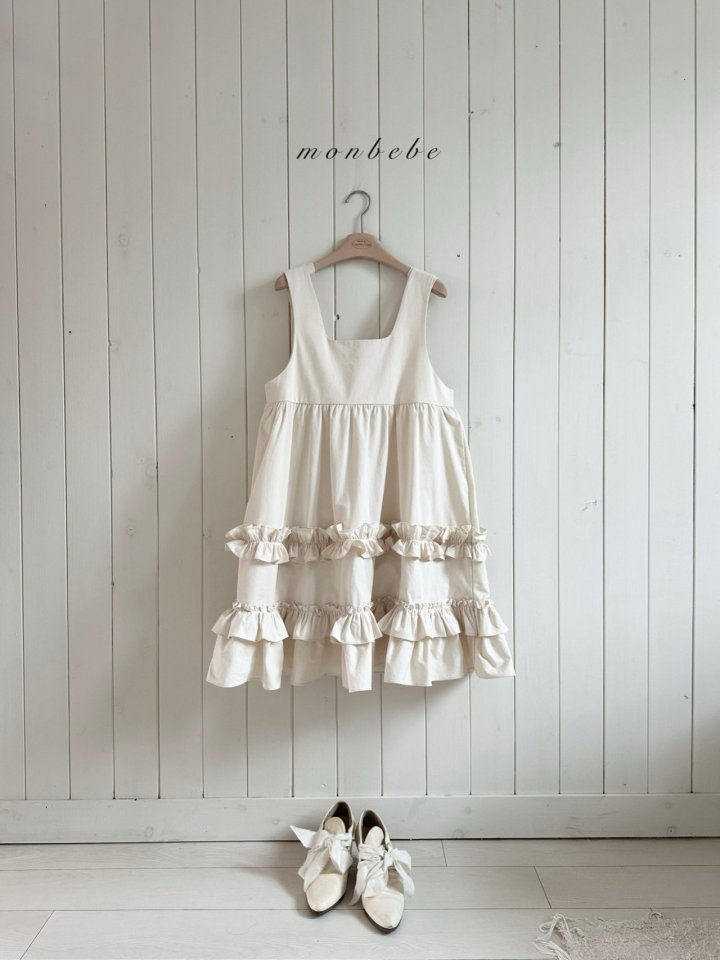Monbebe - Korean Women Fashion - #momslook - Mono Frill One-Piece (Adult) - 10