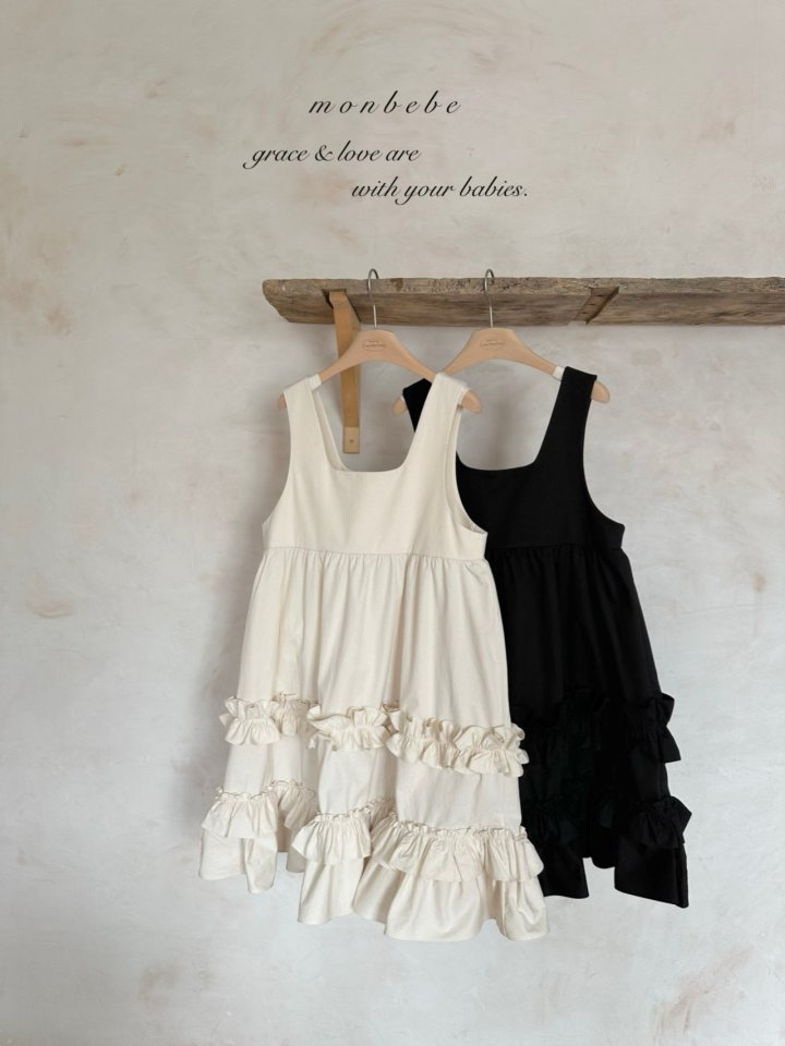 Monbebe - Korean Women Fashion - #momslook - Mono Frill One-Piece (Adult) - 6