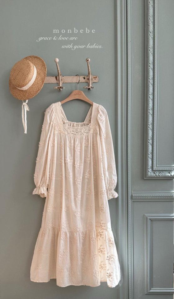 Monbebe - Korean Women Fashion - #momslook - Flora Vintage One-Piece (Adult) - 6