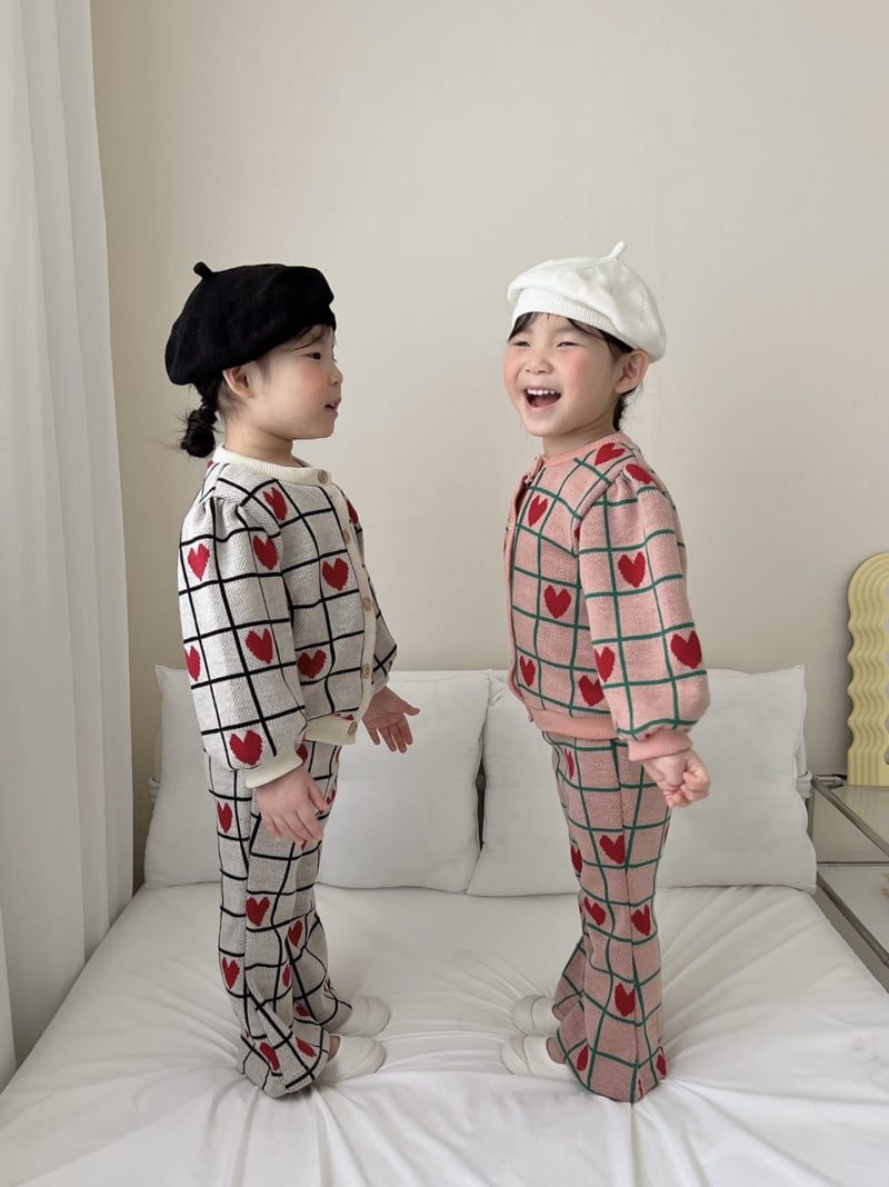Moran - Korean Children Fashion - #Kfashion4kids - Square Heart Bootcut Set - 10