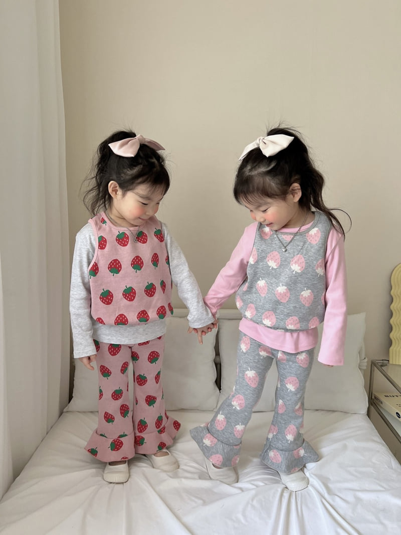Moran - Korean Children Fashion - #childrensboutique - Strawberry Juice Set - 10