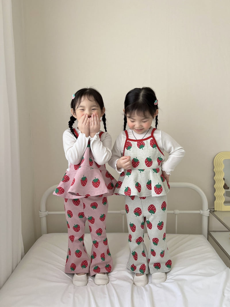 Moran - Korean Children Fashion - #designkidswear - Strawberry Bustier Set - 3