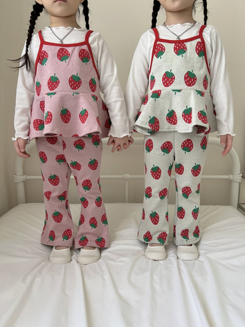 Moran - Korean Children Fashion - #designkidswear - Strawberry Bustier Set - 4