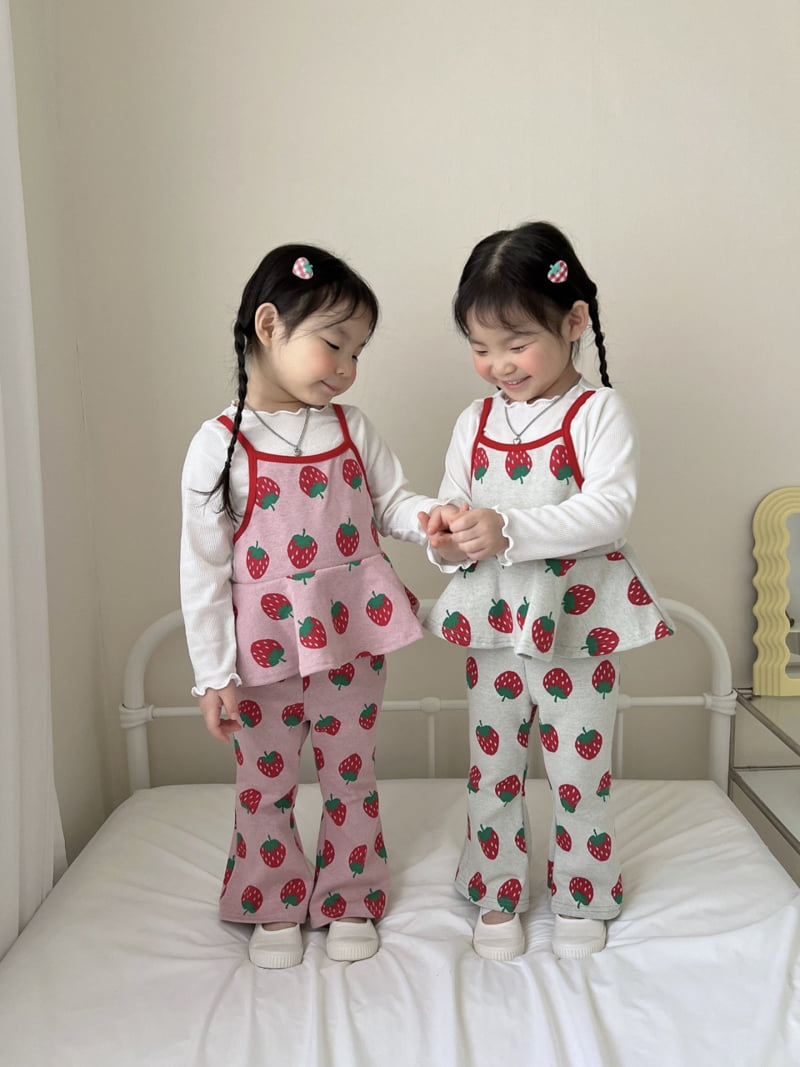 Moran - Korean Children Fashion - #fashionkids - Strawberry Bustier Set - 5