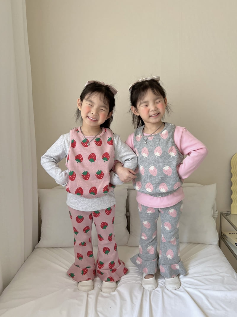 Moran - Korean Children Fashion - #kidzfashiontrend - Strawberry Juice Set - 2