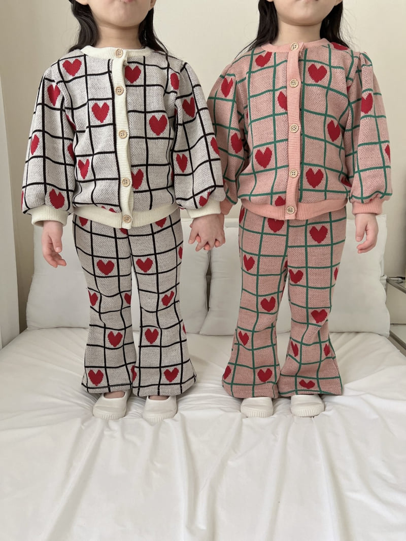Moran - Korean Children Fashion - #littlefashionista - Square Heart Bootcut Set - 11