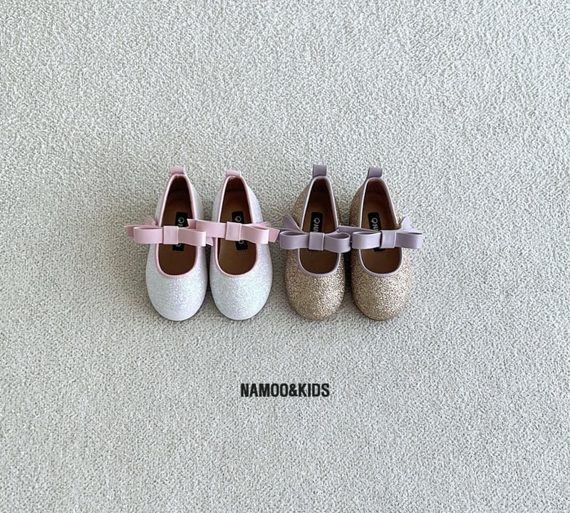 Namoo & Kids - Korean Children Fashion - #designkidswear - Ppona Glitter Ribbon Mary Jane Shoes - 7