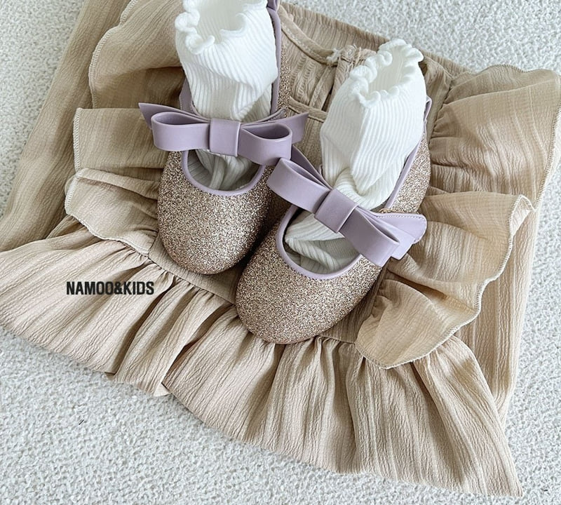 Namoo & Kids - Korean Children Fashion - #kidsshorts - Ppona Glitter Ribbon Mary Jane Shoes - 10