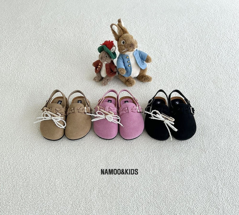 Namoo & Kids - Korean Children Fashion - #prettylittlegirls - Madison Suede Slide Shoes (Detachable Deco) - 2