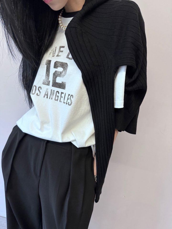 Neroli36 - Korean Women Fashion - #momslook - Number Color Block Tee - 6