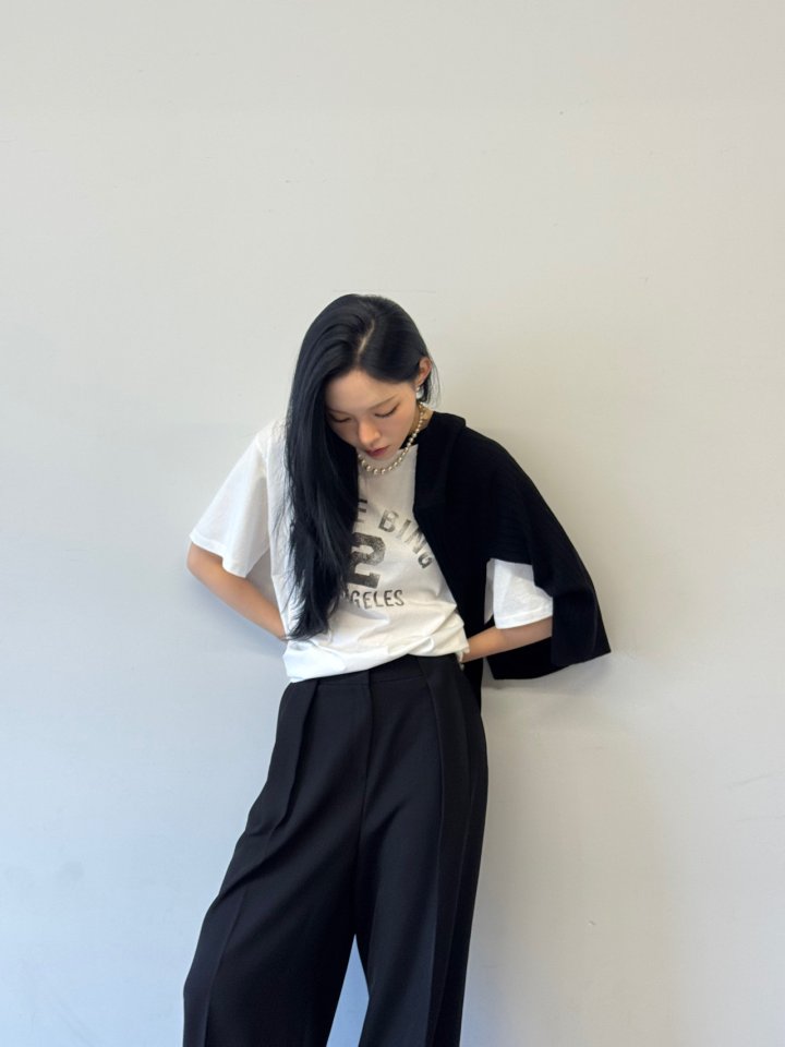 Neroli36 - Korean Women Fashion - #momslook - Number Color Block Tee - 8