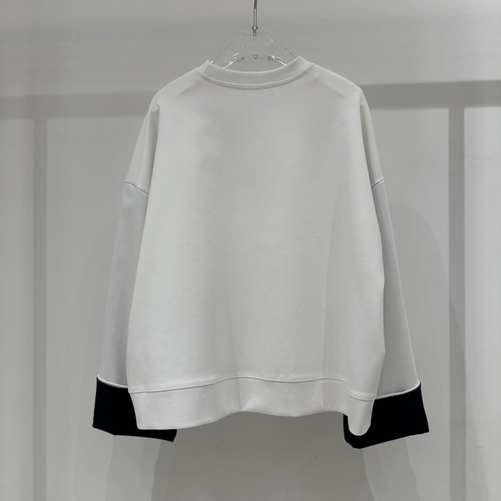 Neroli36 - Korean Women Fashion - #momslook - Roll-Up Color Block Sweatshirt - 3