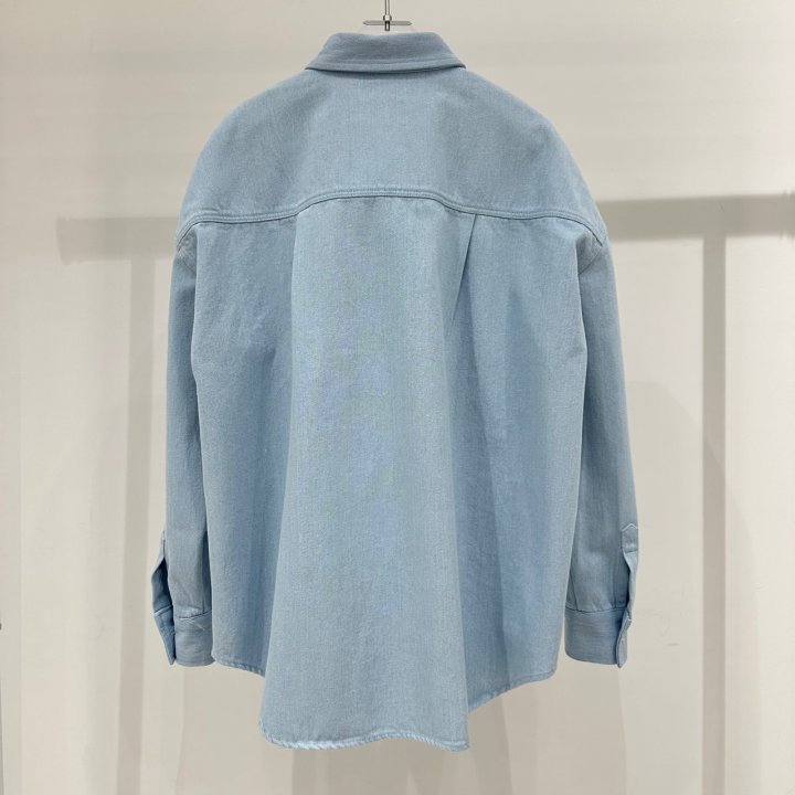Neroli36 - Korean Women Fashion - #momslook - H Rills Denim Shirt - 3