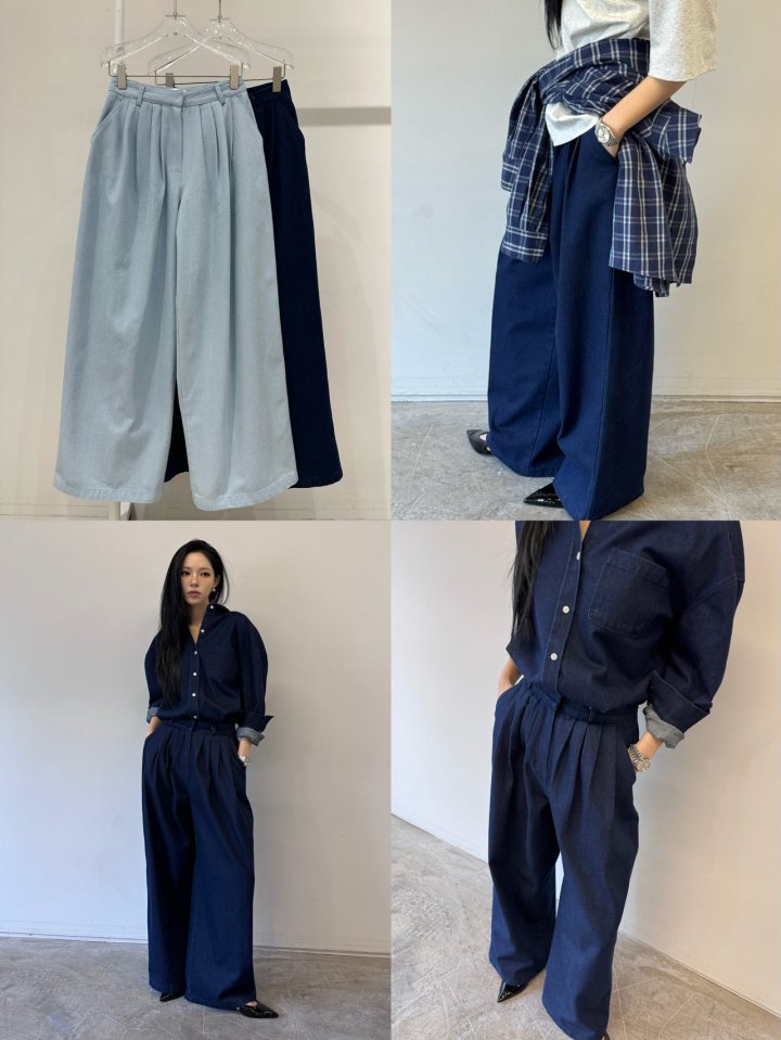 Neroli36 - Korean Women Fashion - #momslook - H Rills Denim Pants - 6