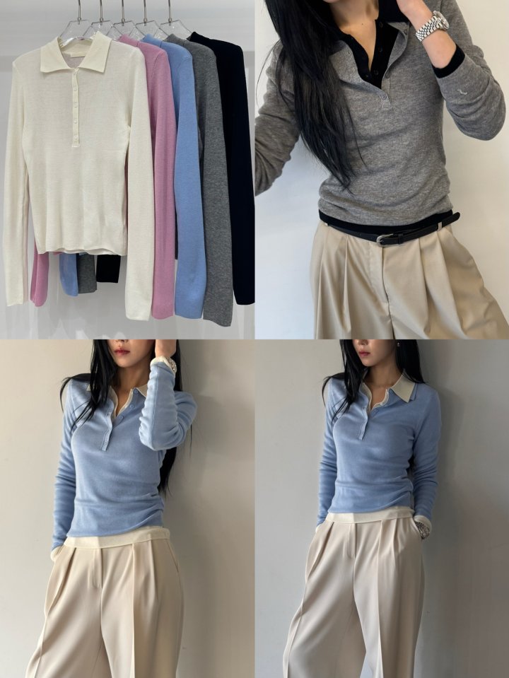 Neroli36 - Korean Women Fashion - #pursuepretty - Spring Collar Knit - 4