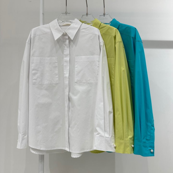 Neroli36 - Korean Women Fashion - #romanticstyle - Silket Pearl Shirt