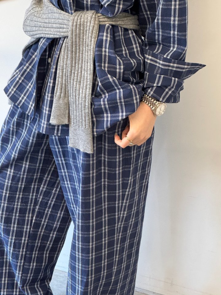 Neroli36 - Korean Women Fashion - #womensfashion - Pumpkin Check Shirt - 12