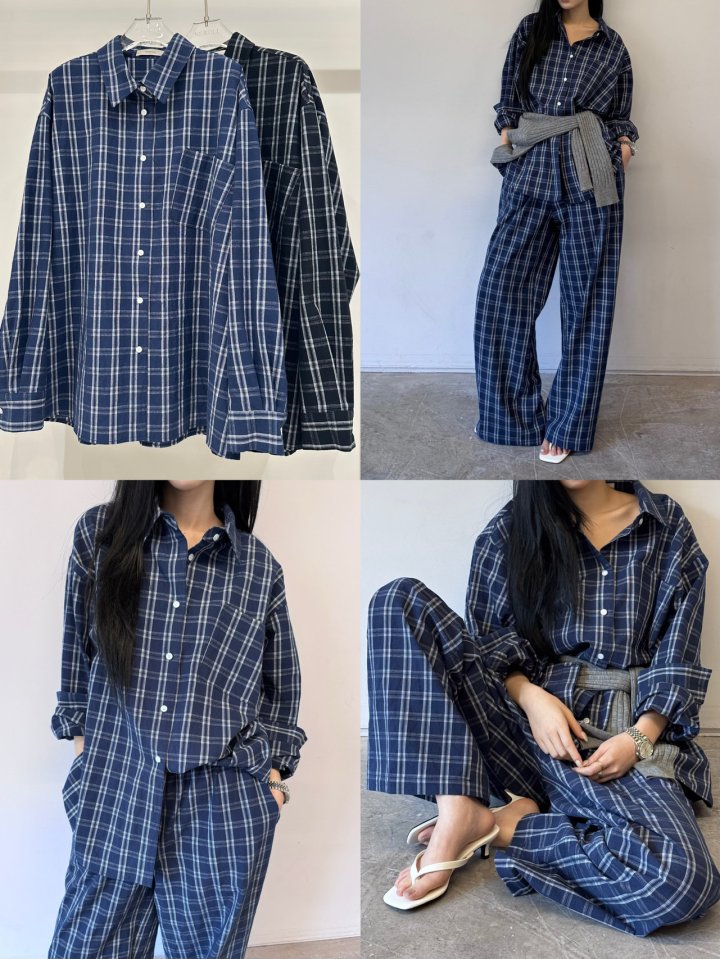 Neroli36 - Korean Women Fashion - #womensfashion - Pumpkin Check Shirt - 6