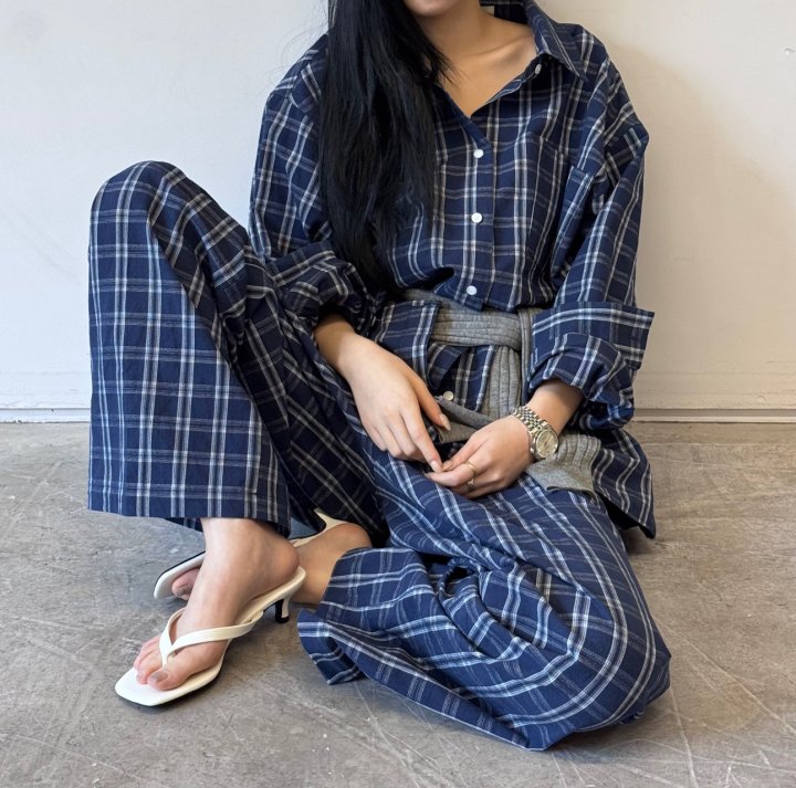 Neroli36 - Korean Women Fashion - #womensfashion - Pumpkin Check Shirt - 8