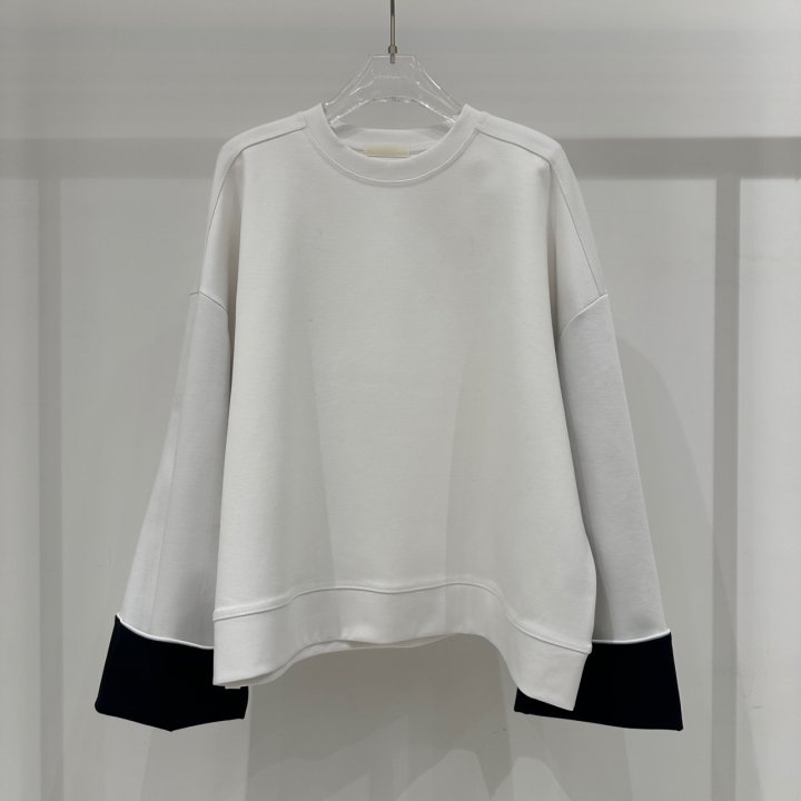 Neroli36 - Korean Women Fashion - #womensfashion - Roll-Up Color Block Sweatshirt - 2