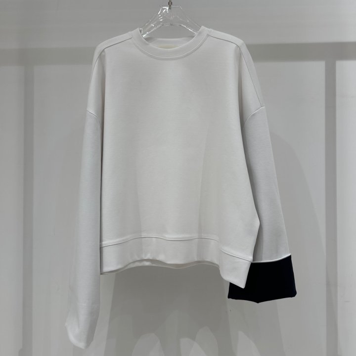 Neroli36 - Korean Women Fashion - #momslook - Roll-Up Color Block Sweatshirt - 4