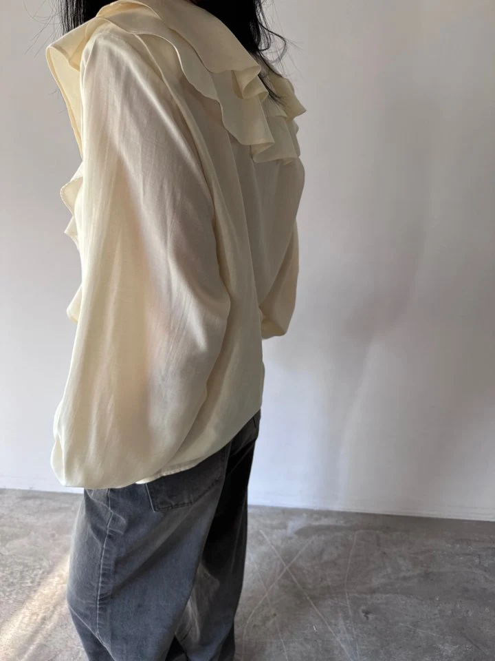Neroli36 - Korean Women Fashion - #womensfashion - Frill V-Neck Blouse - 8
