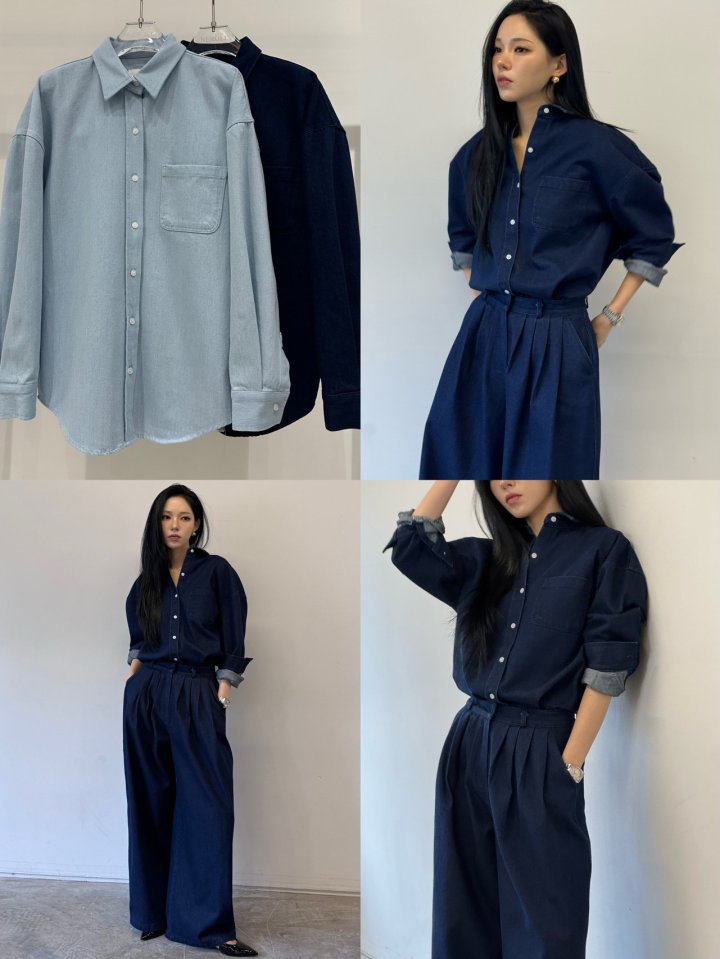 Neroli36 - Korean Women Fashion - #womensfashion - H Rills Denim Shirt - 6