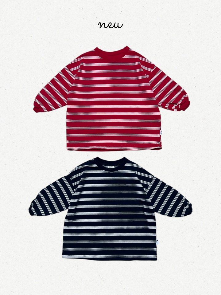 Neu - Korean Baby Fashion - #babyboutique - Three Stripe Long Sleeve Tee