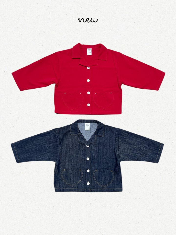 Neu - Korean Baby Fashion - #babygirlfashion - Heart Shirt Jacket