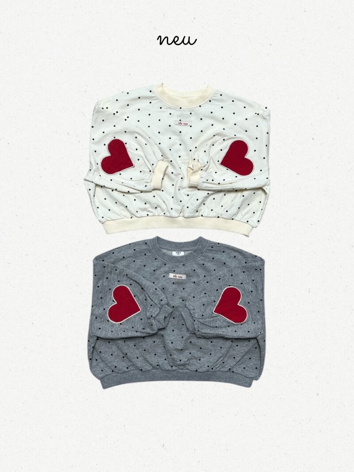 Neu - Korean Baby Fashion - #babyoninstagram - Dot Heart Bread Sweatshirt