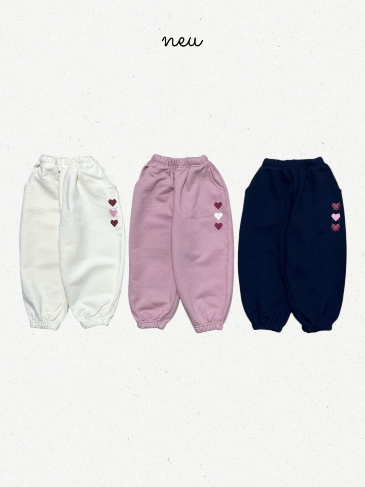 Neu - Korean Baby Fashion - #babyootd - Heart Argyle Jogger Pants