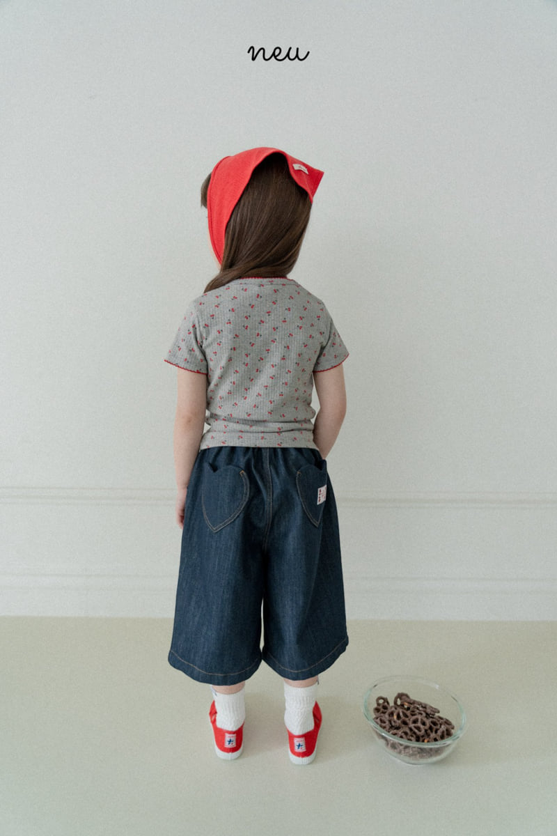Neu - Korean Baby Fashion - #onlinebabyboutique - Heart Bermuda Pants - 6