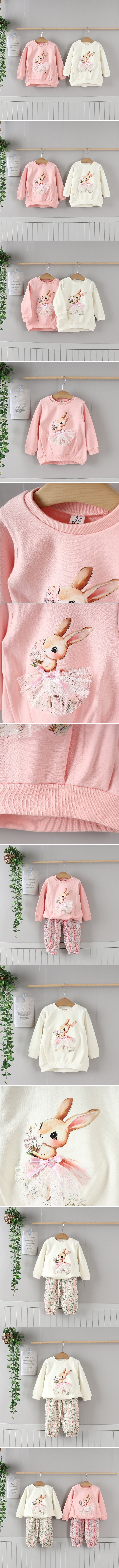 New Pierrot - Korean Baby Fashion - #babyboutique - Jacquard Bunny Long Tee