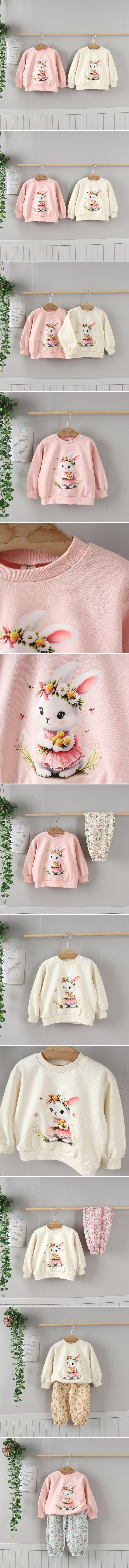 New Pierrot - Korean Baby Fashion - #babywear - Bunny Sweatshirt Tee