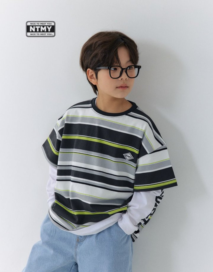 Nice To Meet You - Korean Children Fashion - #designkidswear - Beams Stripe Tee - 6