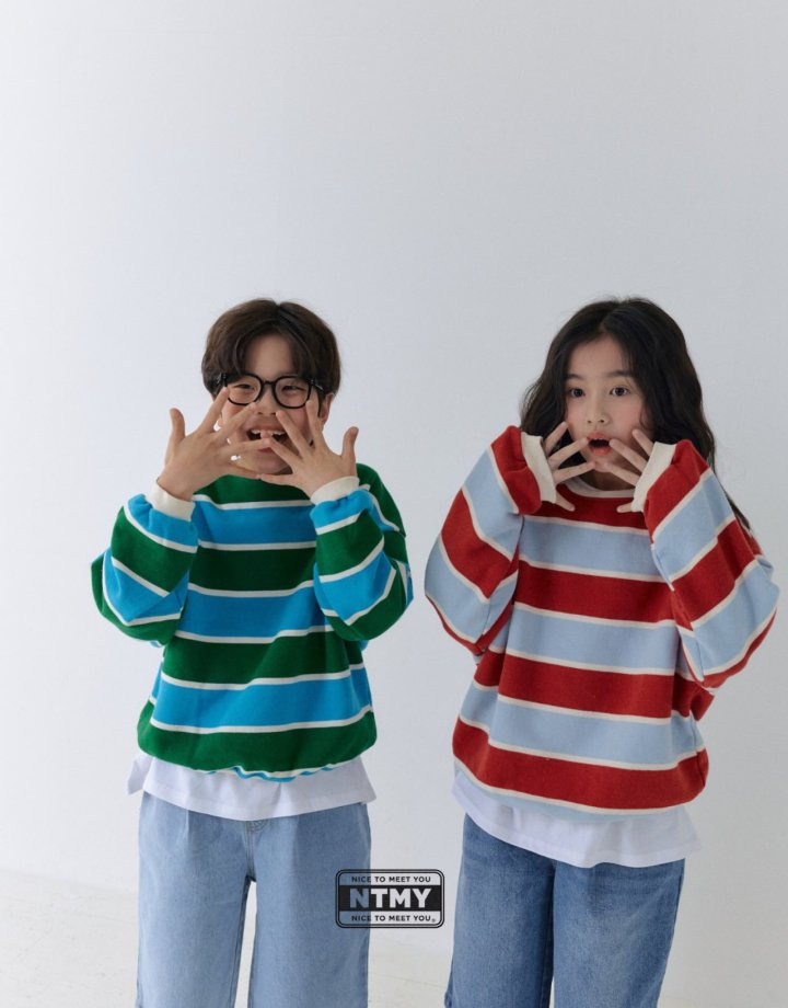 Nice To Meet You - Korean Children Fashion - #discoveringself - Animal Stripe Sweatshirt - 2