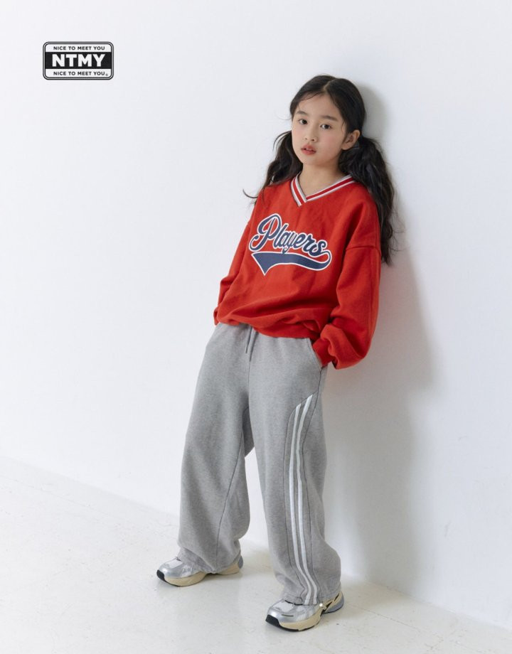 Nice To Meet You - Korean Children Fashion - #discoveringself - Player V-Neck Sweatshirt - 5