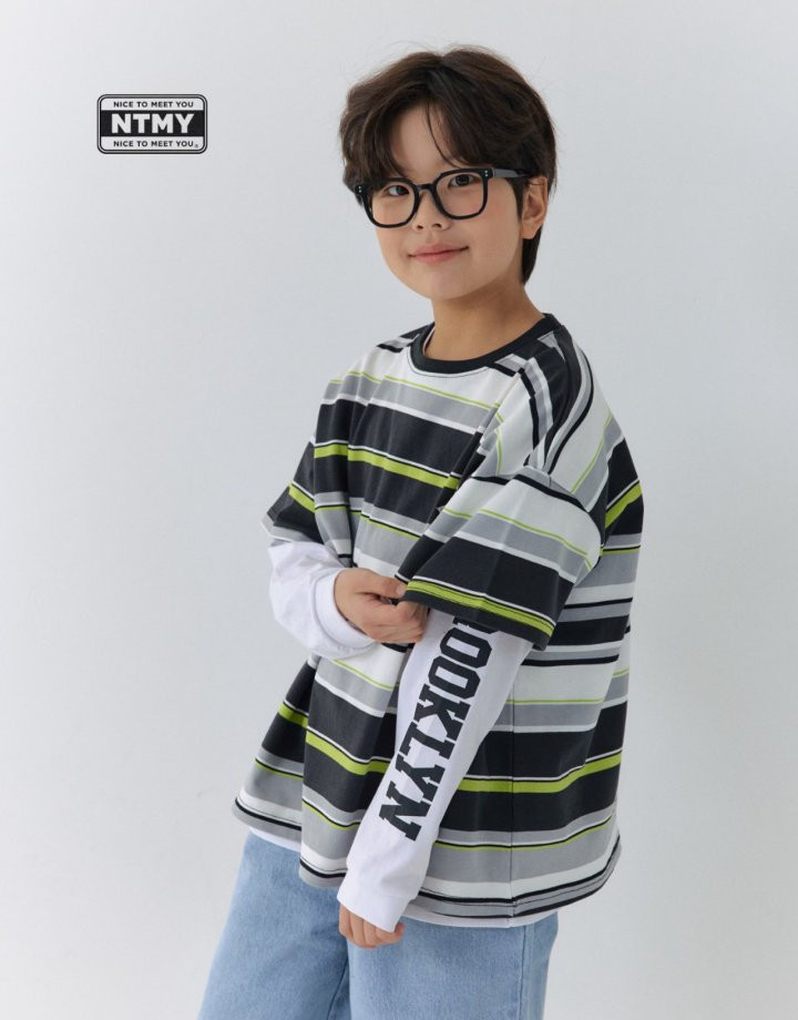 Nice To Meet You - Korean Children Fashion - #fashionkids - Beams Stripe Tee - 8