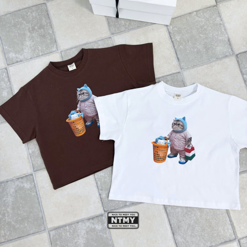 Nice To Meet You - Korean Children Fashion - #kidsshorts - Chubby Cat Tee - 11
