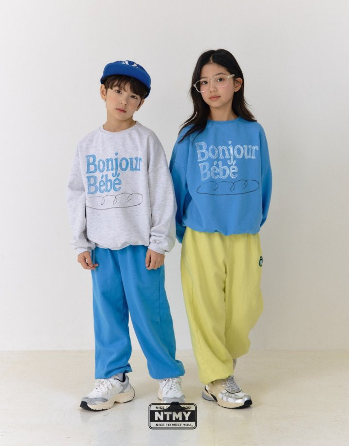 Nice To Meet You - Korean Children Fashion - #kidsshorts - Bonjour Sweatshirt - 7
